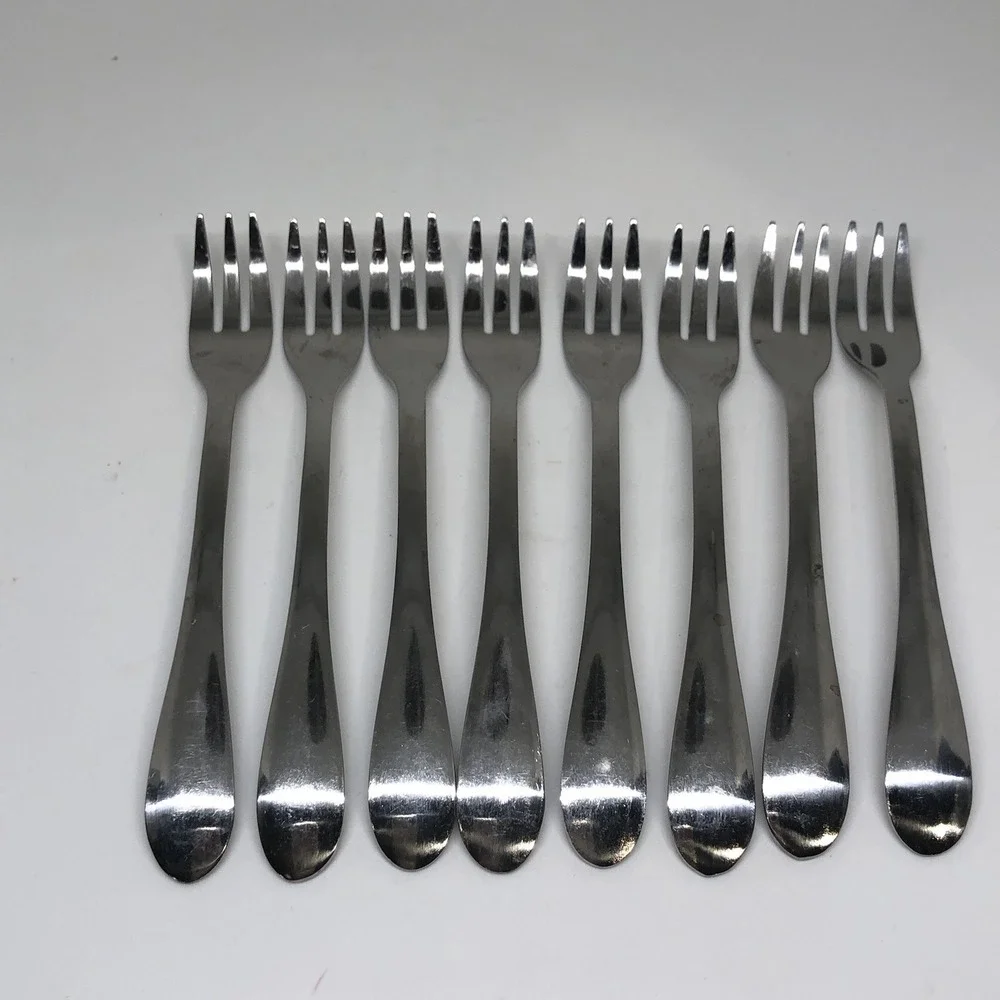 Cambridge SIENNA? Stainless Glossy Silverware Cocktail Seafood Forks Set Of 8